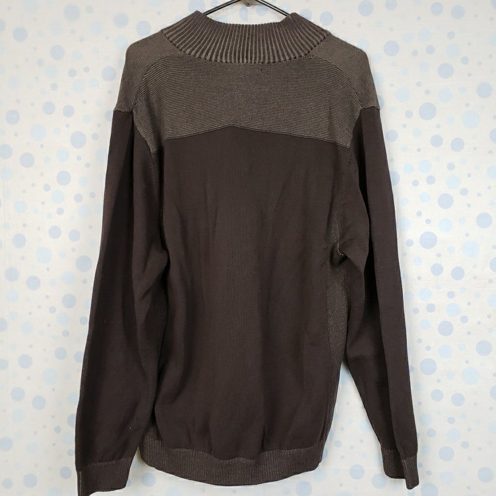 Dillards Roundtree & yorke 1/4 zip brown sweater - Picture 3 of 5